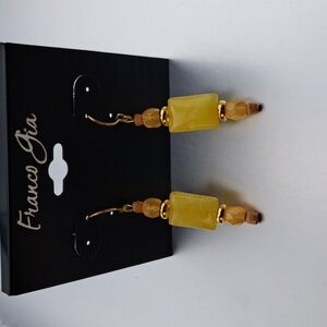 Franco Gia Yellow and Gold Tone Earrings